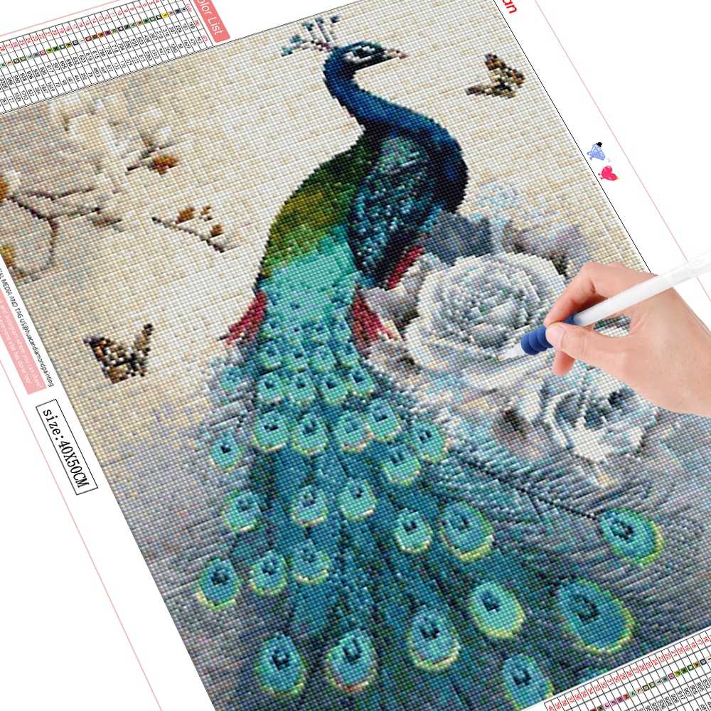 Cute and Shy Peacock – Diamond Painting Kits – Gopaintwithdiamonds.com