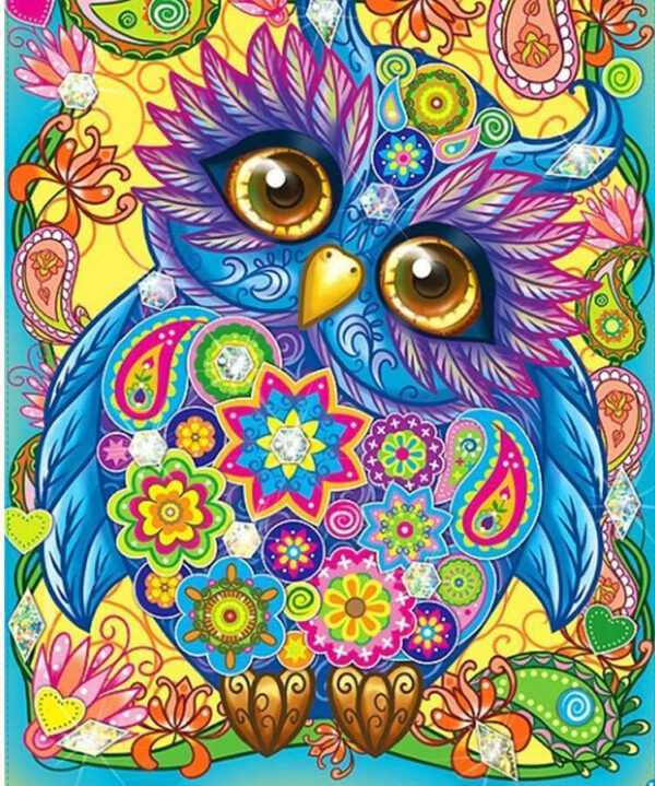 Colorful Mandala Owl – Diamond Painting Kits – Gopaintwithdiamonds.com